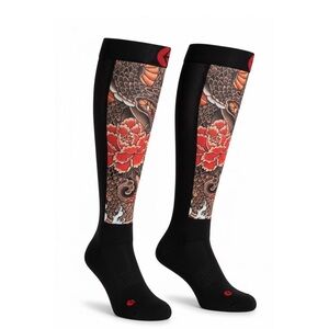 Ethika Moto Sock Shogun Black Tiger Dragon Knee High Performance Socks Mens M